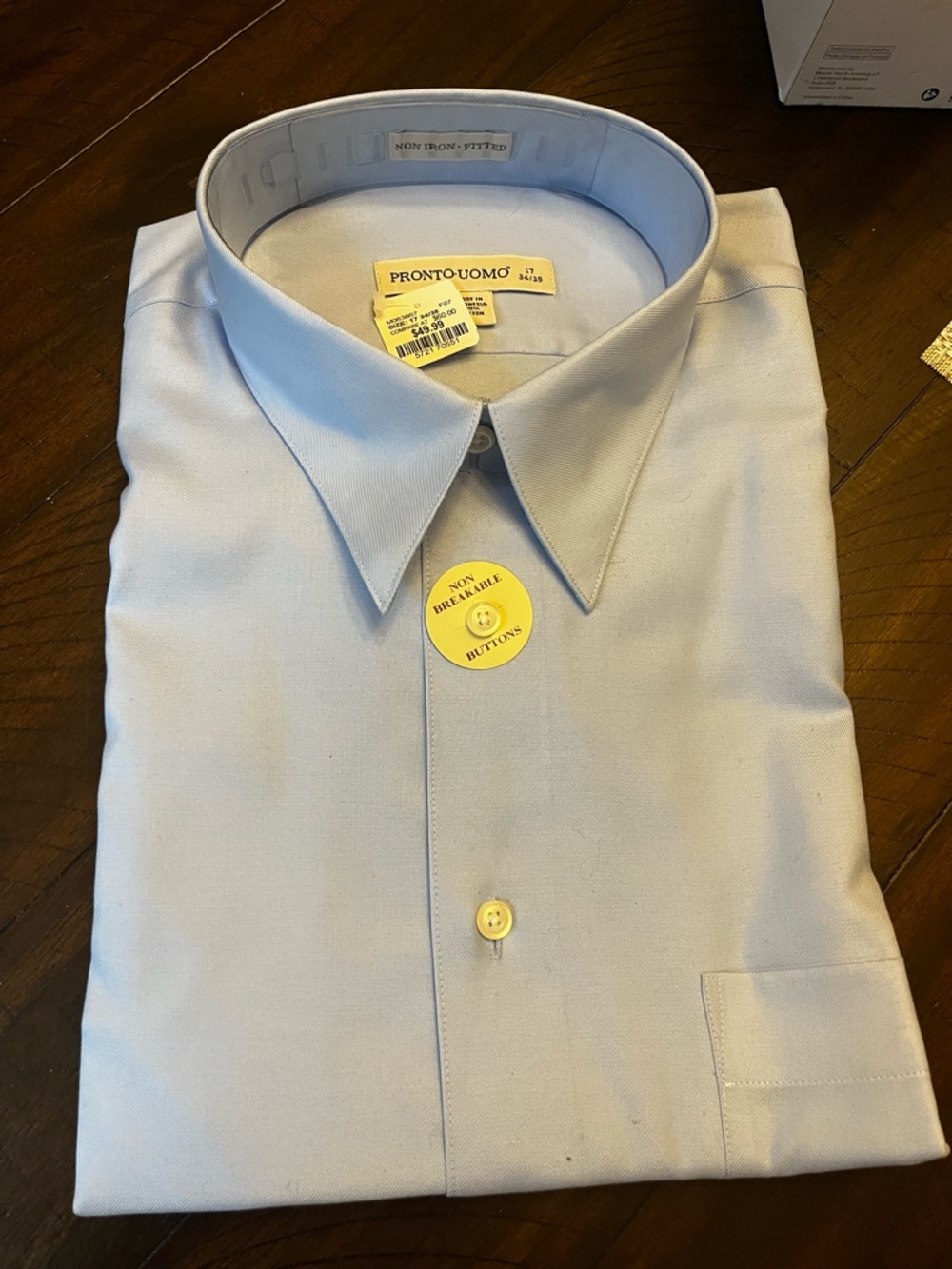 Pronto Uomo Light Blue Spread Collar Dress Shirt